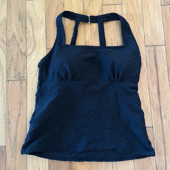Land's End | Women's Swim Top | Black/Textured | size 10 DD - Picture 1 of 4